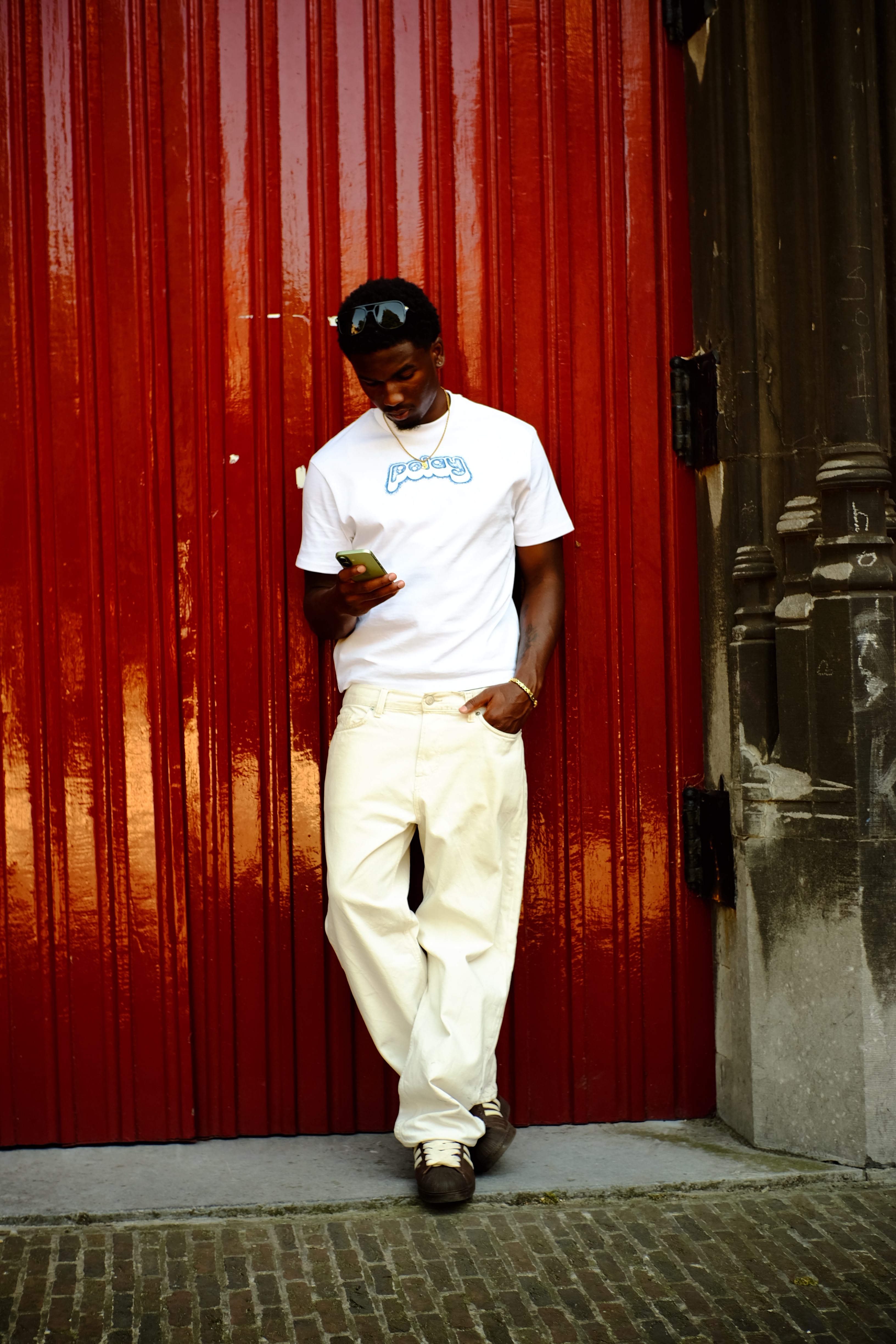 Polay Graffiti Stencil tee - Blue
